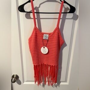 FCT with Love size large crop top with Fringe. NWT